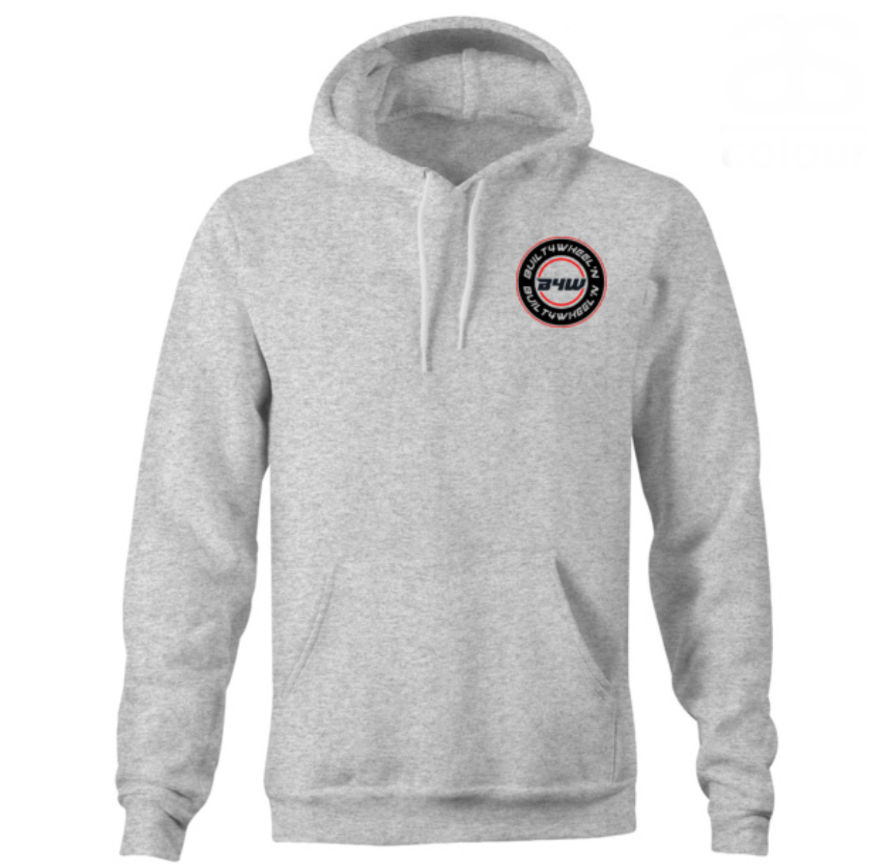 Grey Hoodie Round Logo